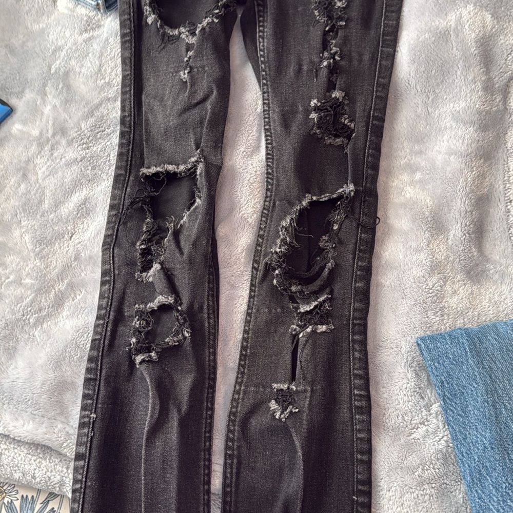 Hollister Black Distressed Skinny Jeans